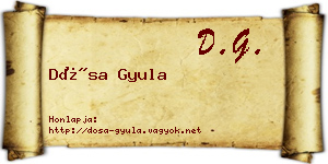 Dósa Gyula névjegykártya