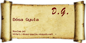Dósa Gyula névjegykártya