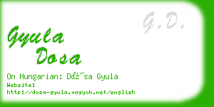 gyula dosa business card